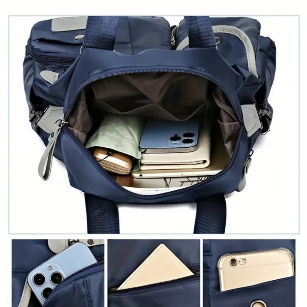 Unbranded shoulder bag/tote in blue. NWOT. - Picture 11 of 12